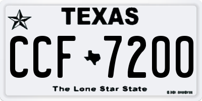 TX license plate CCF7200