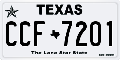 TX license plate CCF7201