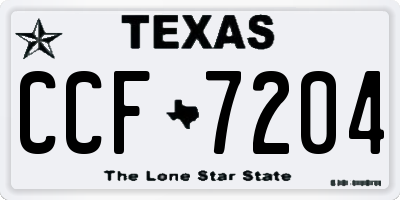 TX license plate CCF7204