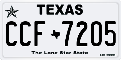 TX license plate CCF7205
