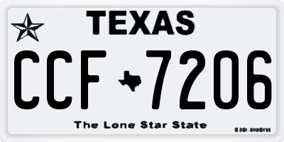 TX license plate CCF7206