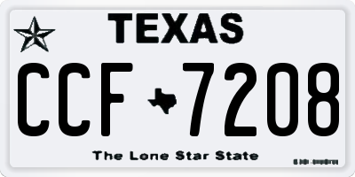 TX license plate CCF7208