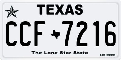 TX license plate CCF7216