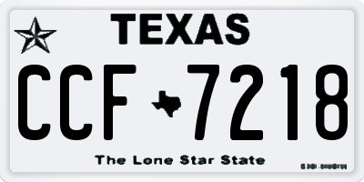 TX license plate CCF7218