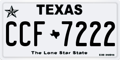 TX license plate CCF7222