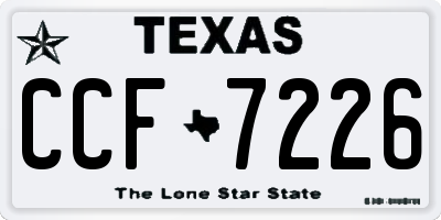TX license plate CCF7226