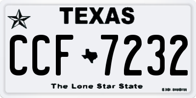 TX license plate CCF7232
