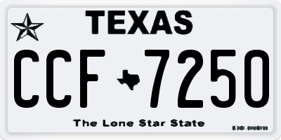 TX license plate CCF7250