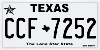 TX license plate CCF7252