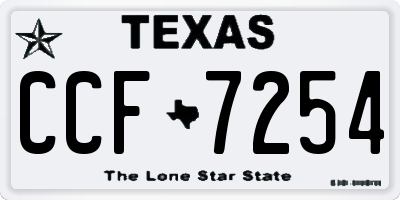 TX license plate CCF7254
