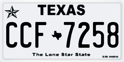 TX license plate CCF7258