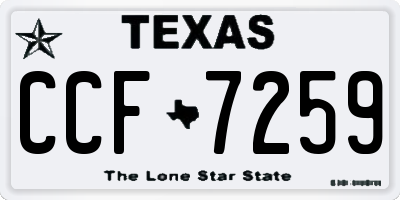 TX license plate CCF7259