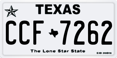 TX license plate CCF7262