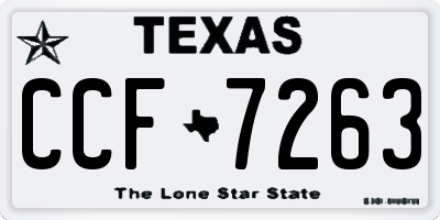 TX license plate CCF7263
