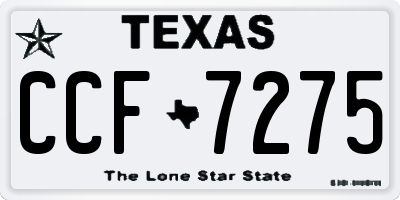 TX license plate CCF7275