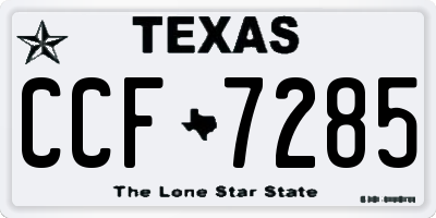 TX license plate CCF7285