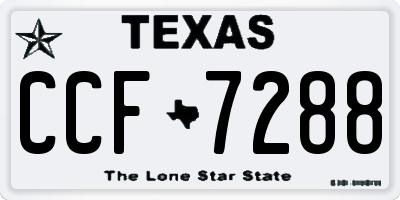 TX license plate CCF7288