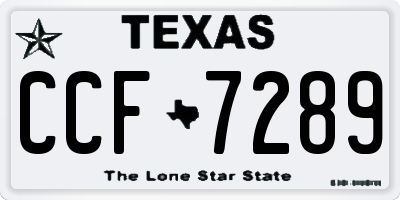 TX license plate CCF7289