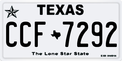 TX license plate CCF7292