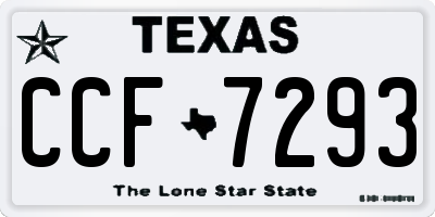 TX license plate CCF7293