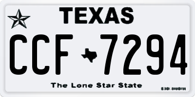 TX license plate CCF7294