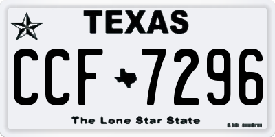 TX license plate CCF7296
