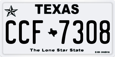 TX license plate CCF7308