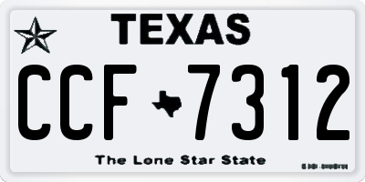 TX license plate CCF7312