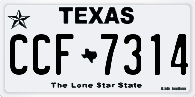 TX license plate CCF7314