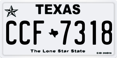 TX license plate CCF7318