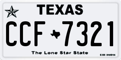 TX license plate CCF7321