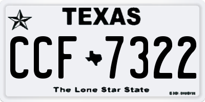 TX license plate CCF7322