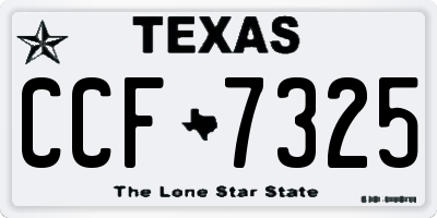 TX license plate CCF7325
