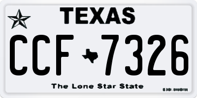 TX license plate CCF7326