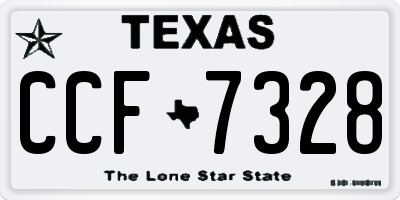 TX license plate CCF7328