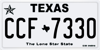 TX license plate CCF7330