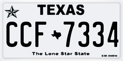 TX license plate CCF7334