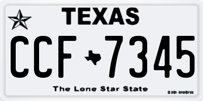 TX license plate CCF7345