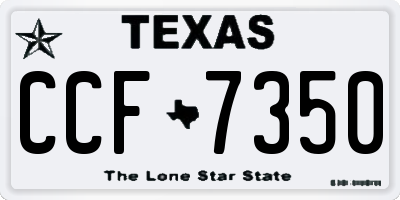 TX license plate CCF7350
