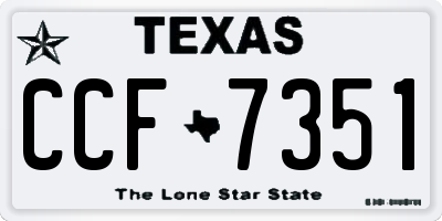 TX license plate CCF7351