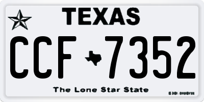 TX license plate CCF7352