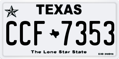 TX license plate CCF7353