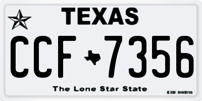 TX license plate CCF7356