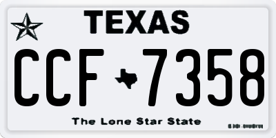 TX license plate CCF7358