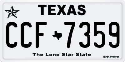 TX license plate CCF7359