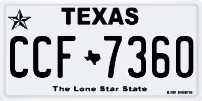 TX license plate CCF7360