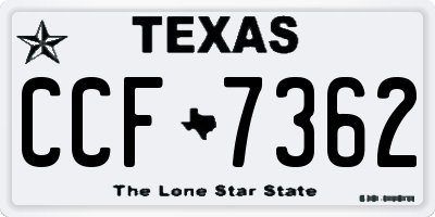 TX license plate CCF7362