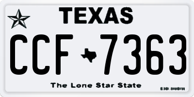 TX license plate CCF7363