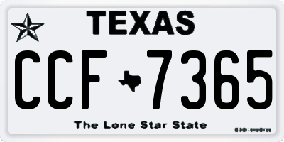 TX license plate CCF7365