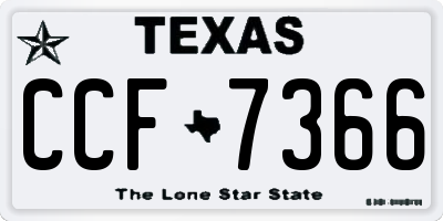 TX license plate CCF7366